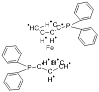 1,1-双(二苯基膦)二茂铁;dppf结构式_12150-46-8结构式 1,1-双(二苯基膦)二茂铁;dppf结构式_12150-46-8结构式