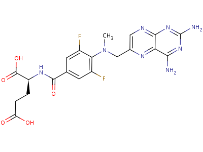 L-glutamic acid,n-[4-[[(2,4-diamino-6-pteridinyl)methyl]methylamino]-3,5-difluorobenzoyl]- Structure,34378-64-8Structure