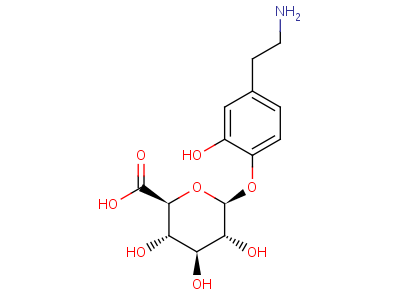 (2S,3S,4S,5R,6S)-6-[4-(2-氨基乙基)-2-羟基苯氧基]-3,4,5-三羟基四氢吡喃-2-羧酸结构式,38632-24-5结构式