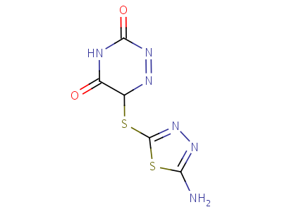 5-(2-氨基-1,3,4-硫代二氮杂l-5)-硫代-6-氮杂尿嘧啶结构式,4956-10-9结构式