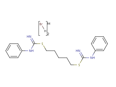 N-苯基-1-[5-(N-苯基甲脒基)磺酰基戊基磺酰基]甲脒结构式,856-51-9结构式