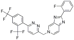 5-((6-(2,4-双(三氟甲基)苯基)吡嗪-3-基)甲基)-2-(2-氟苯基)-5H-咪唑并[4,5-c]吡啶结构式_1000787-75-6结构式