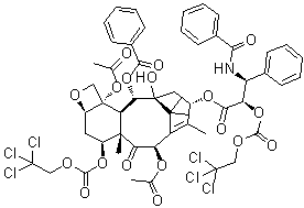 2’,7-二-O-{[(2,2,2,-三氯乙基)氧基]羰基紫杉醇结构式_100449-86-3结构式