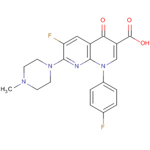 6-氟-1-(4-氟苯基)-7-(4-甲基哌嗪-1-基)-4-氧代-1,4-二氢-1,8-萘啶-3-羧酸结构式_100490-64-0结构式