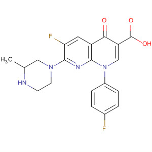 6-氟-1-(4-氟苯基)-7-(3-甲基哌嗪-1-基)-4-氧代-1,4-二氢-1,8-萘啶-3-羧酸结构式_100490-65-1结构式
