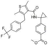 4-[1-[[[2,5-二甲基-4-[[4-(三氟甲基)苯基]甲基]-3-噻吩]羰基]氨基]环丙基]-苯甲酸甲酯结构式_1006037-11-1结构式