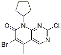6-溴-2-氯-8-环戊基-5-甲基-吡啶并[2,3-D]嘧啶-7(8H)-酮结构式_1016636-76-2结构式