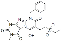7-[2-(乙基磺酰基)乙基]-6-羟基-1,3-二甲基-9-(苯基甲基)-嘧啶并[2,1-f]嘌呤-2,4,8(1H,3H,9H)-三酮结构式_102212-69-1结构式