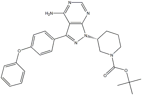 (3r)-3-[4-氨基-3-(4-苯氧基苯基)-1H-吡唑并[3,4-d]嘧啶-1-基]-1-哌啶羧酸 1,1-二甲基乙酯结构式_1022150-11-3结构式