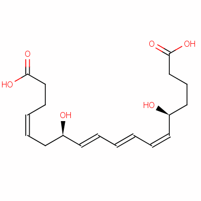 (4Z,7r,8e,10e,12z,14s)-7,14-dihydroxyoctadeca-4,8,10,12-tetraenedioic acid Structure,102674-12-4Structure