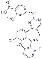 4-[[9-氯-7-(2-氟-6-甲氧基苯基)-5H-嘧啶并[5,4-d][2]苯杂革-2-基]氨基]-2-甲氧基苯甲酸结构式_1028486-01-2结构式