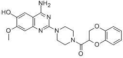 [4-(4-氨基-6-羟基-7-甲氧基-2-喹唑啉基)-1-哌嗪基](2,3-二氢-1,4-苯并二氧杂环己-2-基)甲酮结构式_102932-26-3结构式