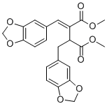 (E)-(1,3-苯并二恶茂-5-甲基)(1,3-苯并二恶茂-5-亚甲基)丁二酸二甲酯结构式_103001-05-4结构式