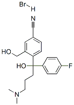 4-[4-(二甲氨基)-1-(4-氟苯基)-1-羟丁基]-3-羟甲基苯腈氢溴酸盐结构式_103146-26-5结构式