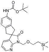 (2-氧代-1-((2-(三甲基甲硅烷基)乙氧基)甲基)-1,1,2,3-四氢螺[茚-2,3-吡咯并[2,3-b]吡啶]-5-基)氨基甲酸叔丁酯结构式_1033608-31-9结构式
