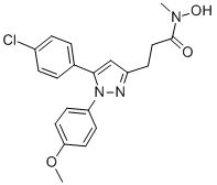 5-(4-氯苯基)-n-羟基-1-(4-甲氧基苯基)-n-甲基-1H-吡唑-3-丙酰胺结构式_103475-41-8结构式