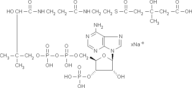 辅酶A S-(氢3-羟基-3-甲基戊二酸酯)二钠盐结构式_103476-21-7结构式
