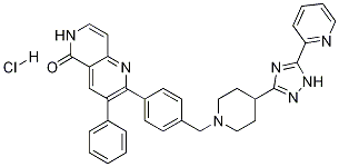 3-苯基-2-[4-[[4-[5-(2-吡啶基)-1H-1,2,4-三唑-3-基]-1-哌啶基]甲基]苯基]-1,6-萘啶-5(6H)-酮盐酸盐结构式_1042132-13-7结构式