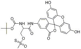 (L)-2-[(t-叔丁氧羰基)氨基]-2-[(5-荧光素基)氨基羰基]乙基甲烷硫代磺酸酯结构式_1042688-20-9结构式