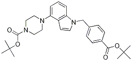4-[1-[[4-[(Tert-butoxy)carbonyl]phenyl]methyl]-1h-indol-4-yl]-1-piperazinecarboxylic acid tert-butyl ester Structure,1044764-11-5Structure