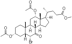 (3Alpha,5beta,6alpha,12alpha)-3,12-bis(acetyloxy)-6-bromo-7-oxocholan-24-oic acid methyl ester Structure,10452-63-8Structure