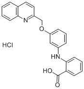 2-[[3-(2-Quinolinylmethoxy)phenyl]amino]benzoic acid hydrochloride Structure,105350-26-3Structure