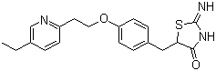 5-{4-[2-(5-乙基-2-吡啶基)-乙氧基]-苄基}-2-亚氨基-4-噻唑烷酮结构式_105355-26-8结构式