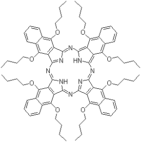 5,9,14,18,23,27,32,36-八丁氧基-2,3-萘甲醛花菁结构式_105528-25-4结构式