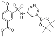 4-甲氧基-3-[[[5-(4,4,5,5-四甲基-1,3,2-二噁硼烷-2-基)-3-吡啶]氨基]磺酰基]苯甲酸甲酯结构式_1083326-63-9结构式