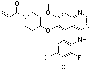 1-[4-[[4-[(3,4-二氯-2-氟苯基)氨基]-7-甲氧基-6-喹唑啉基]氧基]-1-哌啶基]-2-丙烯-1-酮结构式_1092364-38-9结构式