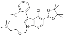 4-氯-3-(2-甲氧基苯基)-1-[[2-(三甲基甲硅烷基)乙氧基]甲基]-1H-吡咯并[2,3-B]吡啶-5-硼酸频那醇酯结构式_1092580-60-3结构式
