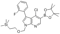 4-氯-3-(2-氟苯基)-1-[[2-(三甲基甲硅烷基)乙氧基]甲基]-1H-吡咯并[2,3-B]吡啶-5-硼酸频那醇酯结构式_1092580-77-2结构式