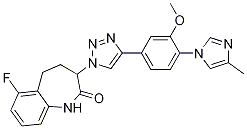 6-氟-3-(4-(3-甲氧基-4-(4-甲基-1H-咪唑-1-基)苯基)-1H-1,2,3-噻唑-1-基)-4,5-二氢-1H-苯并[b]氮杂革-2(3h)-酮结构式_1093978-67-6结构式