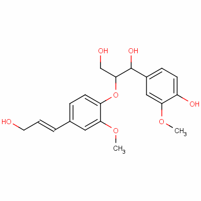 1-(4-羟基-3-甲氧基)-2-[4-(3-羟基-1-丙烯-1-基)-2-甲氧基苯氧基]-1,3丙二醇结构式_1103-58-8结构式