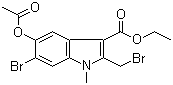 5-乙酰氧基-6-溴-2-(溴甲基)-1-甲基-1H-吲哚-3-羧酸乙酯结构式_110543-98-1结构式