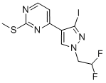 Pyrimidine, 4-[1-(2,2-difluoroethyl)-3-iodo-1H-pyrazol-4-yl]-2-(methylthio)- Structure,1111638-16-4Structure