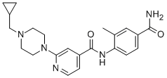 N-(4-氨基甲酰基-2-甲基苯基)-2-(4-(环丙基甲基)-1-哌嗪)异烟酰胺结构式_1131605-00-9结构式