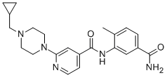 N-(5-氨基甲酰基-2-甲基苯基)-6-(4-(环丙基甲基)-1-哌嗪)异烟酰胺结构式_1131605-01-0结构式