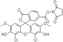 6-羧基-4,5-二氯-2,7-二甲氧基荧光素琥珀酰亚胺酯结构式_113394-23-3结构式