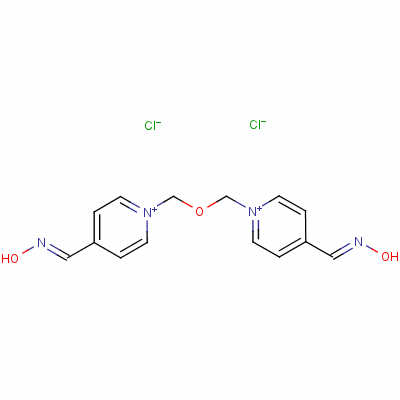氧代-[[1-[[4-(氧代铵基亚甲基)吡啶-1-基]甲氧基甲基]吡啶-4-亚基]甲基]铵二氯化物结构式_114-90-9结构式