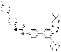 n-[4-(4-甲基-1-哌嗪)苯基]-n-[4-[4-(8-噁-3-氮杂双环[3.2.1]oct-3-基)-1-(2,2,2-三氟乙基)-1H-吡唑并[3,4-d]嘧啶-6-基]苯基]-脲结构式_1144072-40-1结构式