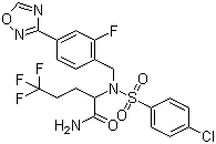 (2R)-2-[[(4-氯苯基)磺酰基][[2-氟-4-(1,2,4-噁二唑-3-基)苯基]甲基]氨基]-5,5,5-三氟-戊胺结构式_1146699-66-2结构式