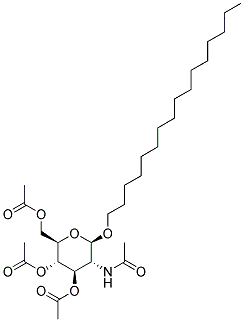 十六烷基-2,3,4,6-四-氧-乙酰基-β-D-吡喃氨基葡萄糖苷结构式_115414-47-6结构式