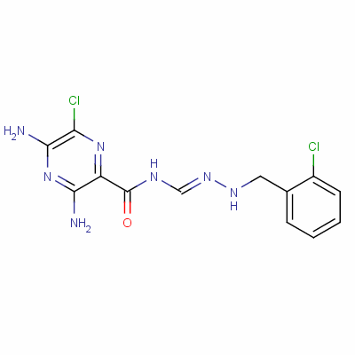 3,5-二氨基-6-氯-N-[[2-[(2-氯苯基)甲基]肼基]亚甲基]吡嗪-2-甲酰胺结构式_1163-44-6结构式