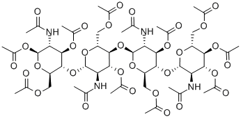 (5Xi)-2-acetamido-3,4,6-tri-o-acetyl-2-deoxy-beta-d-lyxo-hexopyranosyl-(1->4)-(5xi)-2-acetamido-3,6-di-o-acetyl-2-deoxy-beta-d-lyxo-hexopyranosyl-(1->4)-(5xi)-2-acetamido-3,6-di-o-acetyl-2-deoxy-beta- Structure,117399-51-6Structure
