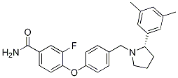 (S)-4-(4-((2-(3,5-二甲基苯基)吡咯烷-1-基)甲基)苯氧基)-3-氟苯甲酰胺结构式_1174130-61-0结构式