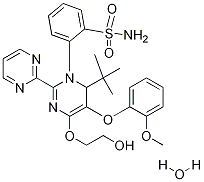 4-叔丁基-n-(6-(2-羟基乙氧基)-5-(2-甲氧基苯氧基)-2,2-bi嘧啶-4-基)苯磺酰胺 水合物结构式_1196074-08-4结构式