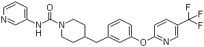 N-3-吡啶-4-[[3-[[5-(三氟甲基)-2-吡啶]氧基]苯基]甲基]-1-哌啶羧酰胺结构式_1196109-52-0结构式