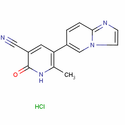 1,2-二氢-5-咪唑并[1,2-a]吡啶-6-基-6-甲基-2-氧代-3-吡啶甲腈盐酸盐结构式_119615-63-3结构式