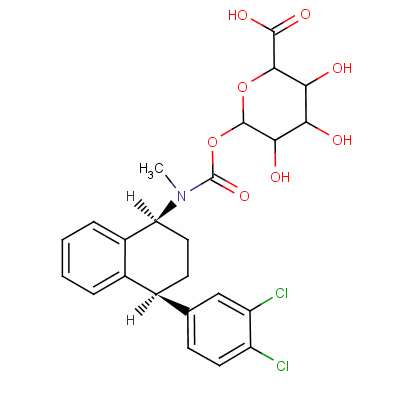 6-[[(1S,4S)-4-(3,4-二氯苯基)-1,2,3,4-四氢萘-1-基]-甲基氨基甲酰]氧基-3,4,5-三羟基四氢吡喃-2-羧酸结构式_119733-44-7结构式